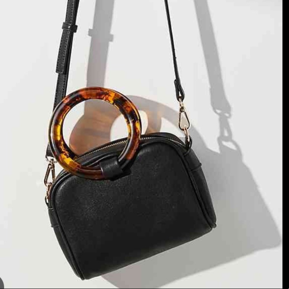 Anthropologie Black Vegan Crossbody purse